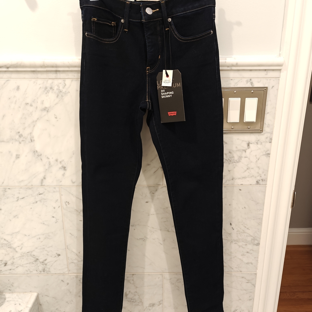 NWT Levi's Premium 311 Shaping Skinny Jeans Size 24 Dark Wash